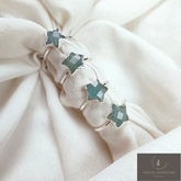 Natural Aquamarine Ring, Women Ring, Electroplated Statement Ring, Star Boho Ring, Handmade Ring, Gemstone Ring, March Birthstone Ring